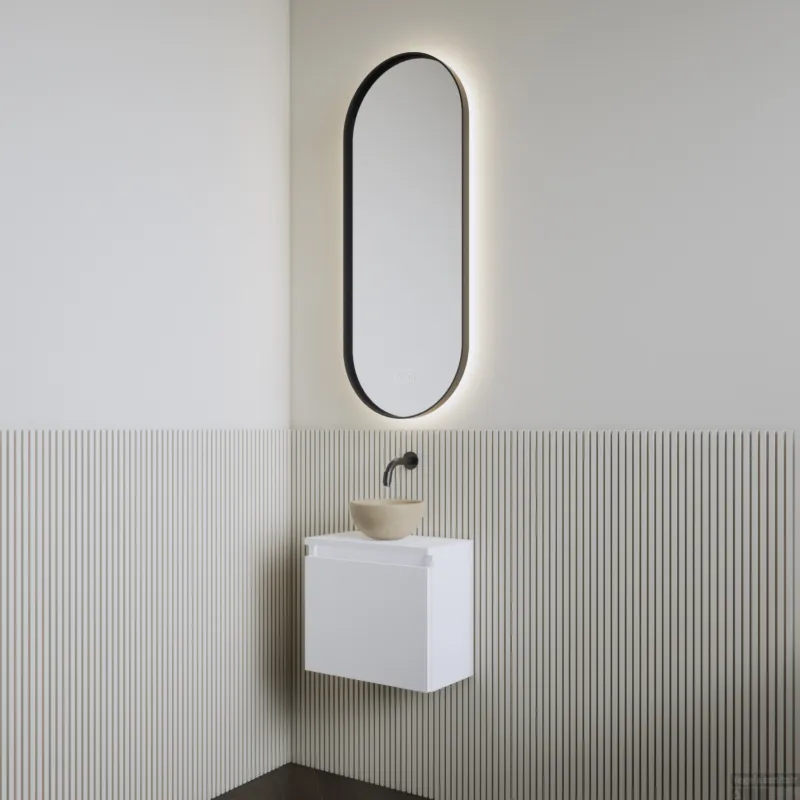 Hoge Kwaliteit Fonteinset BWS Leto Mat Wit Waskom Cappuccino