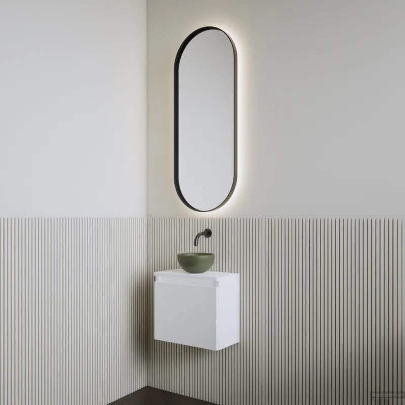 Flitsaanbieding Fonteinset BWS Leto Mat Wit Waskom Mat Olijf Groen