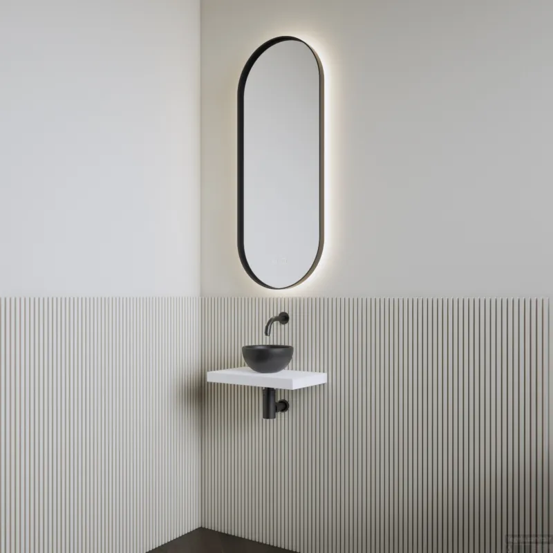 Aanbieding Fonteinset BWS Leto Planchet Kristal Wit Waskom Mat Zwart