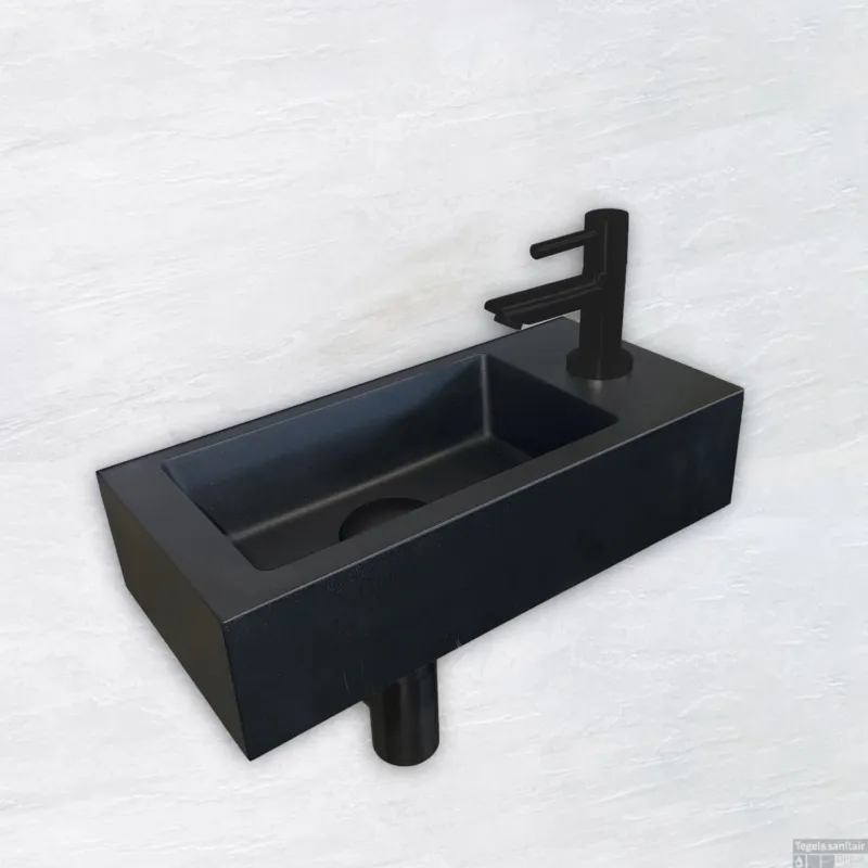 Fonteinset Wiesbaden Mini Rhea 36x18x9 cm Rechts Mat Zwart Superprijs