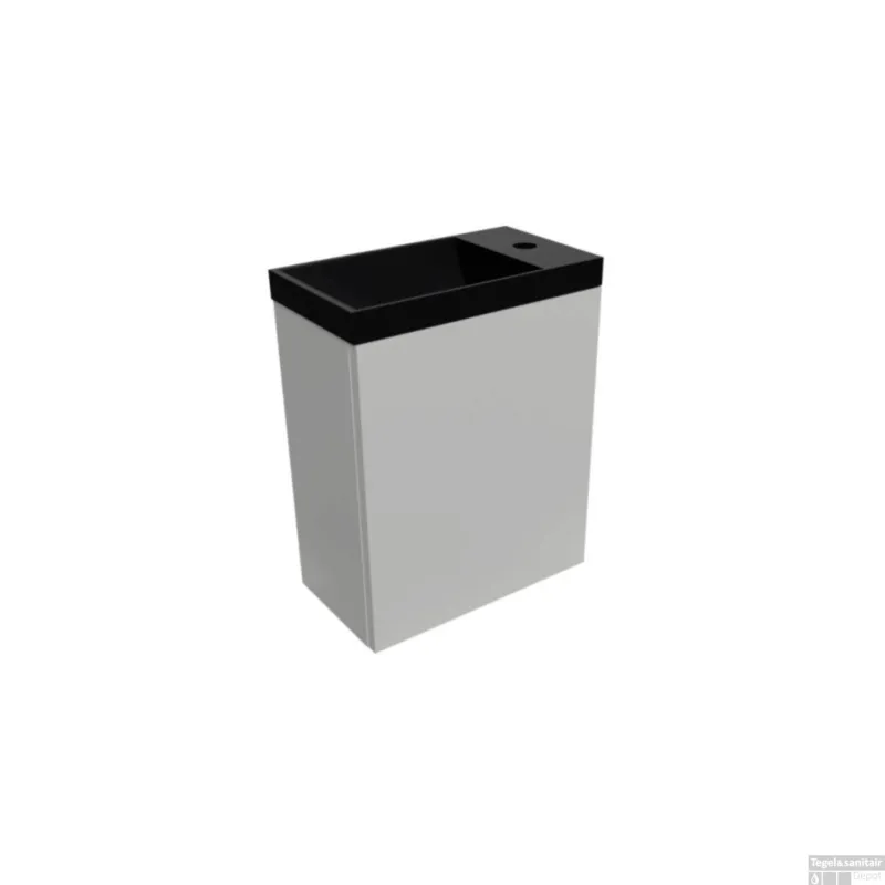 Fonteinset BWS Luna 54,3x39,7x21,8 cm Glans Wit Met Marble Fontein Zonder Overloop Mat Zwart Koop Vandaag