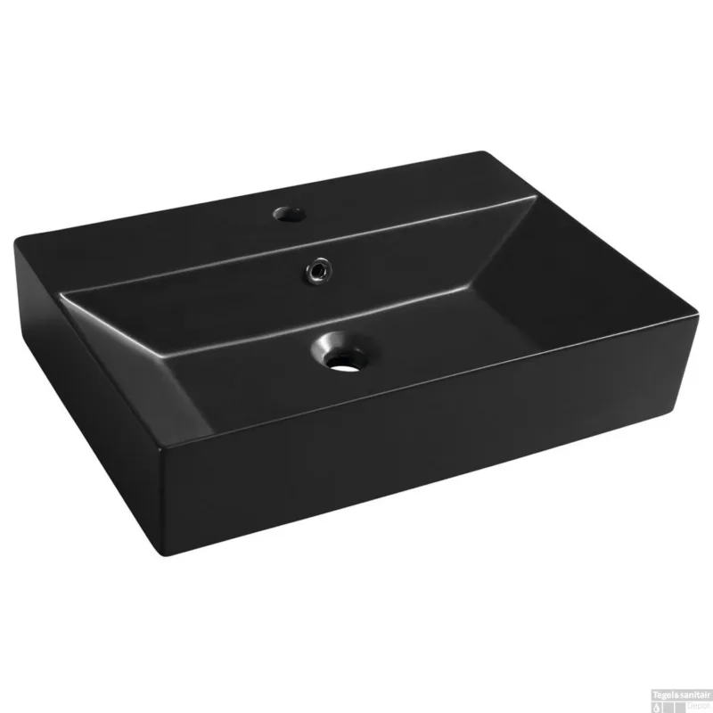 Bestseller Waskom Sapho Sistema Opbouw Rechthoek 60x42cm Keramisch Zwart