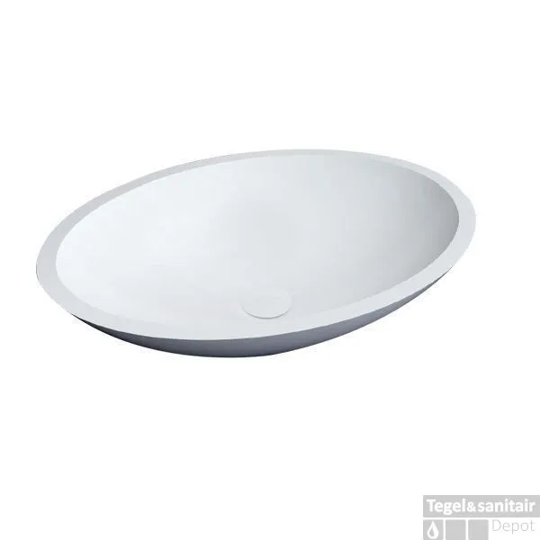 Waskom Best Design Epona opbouw Glans wit 52 cm Solid Surface Shop Nu