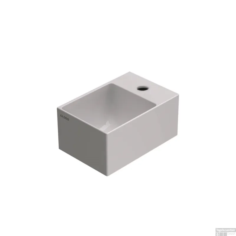 Wastafel Globo T-Edge Inclusief Kraangat Zonder Overloop 30x20x14 cm Wit Alleen Vandaag