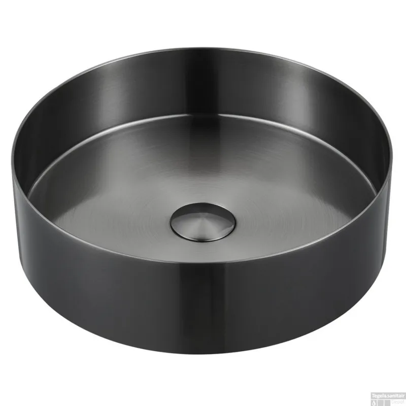 Koop Vandaag Waskom Sapho Aurum Rond 38 x 11 cm RVS Antraciet