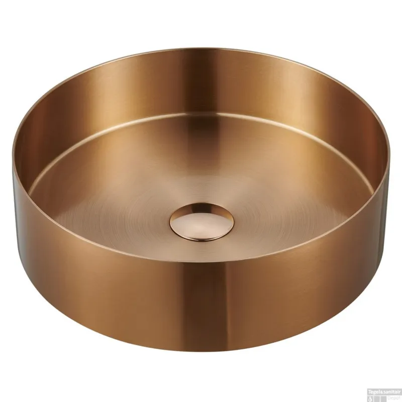 Koopje Waskom Sapho Aurum Rond 38 x 11 cm RVS Mat Koper