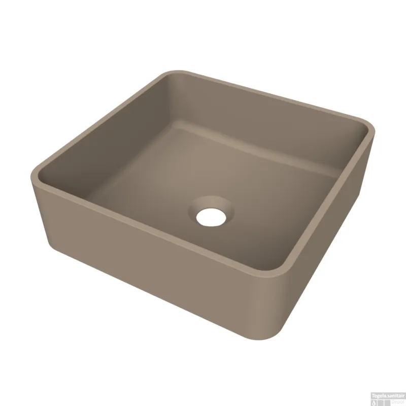 Arcqua Case Opbouw Waskom Vierkant 37x37 Mat Truffel Betrouwbaar