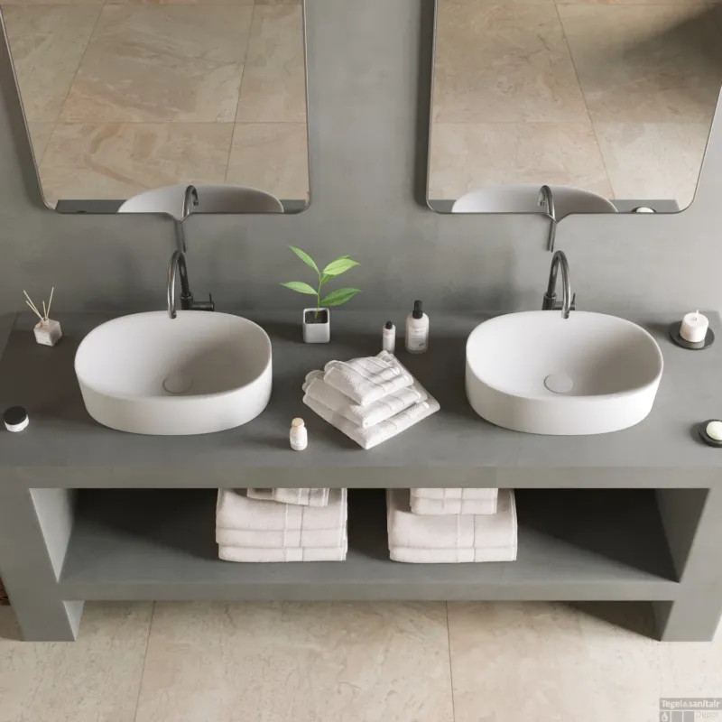 Wastafel Ideavit Colidcliff-50 Opbouw 50x35x12.5 cm Solid Surface Mat Wit Nieuw