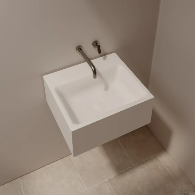 Wastafel Ideavit Solidtetris 45x40x20 cm Solid Surface Mat Wit Laatste Versie