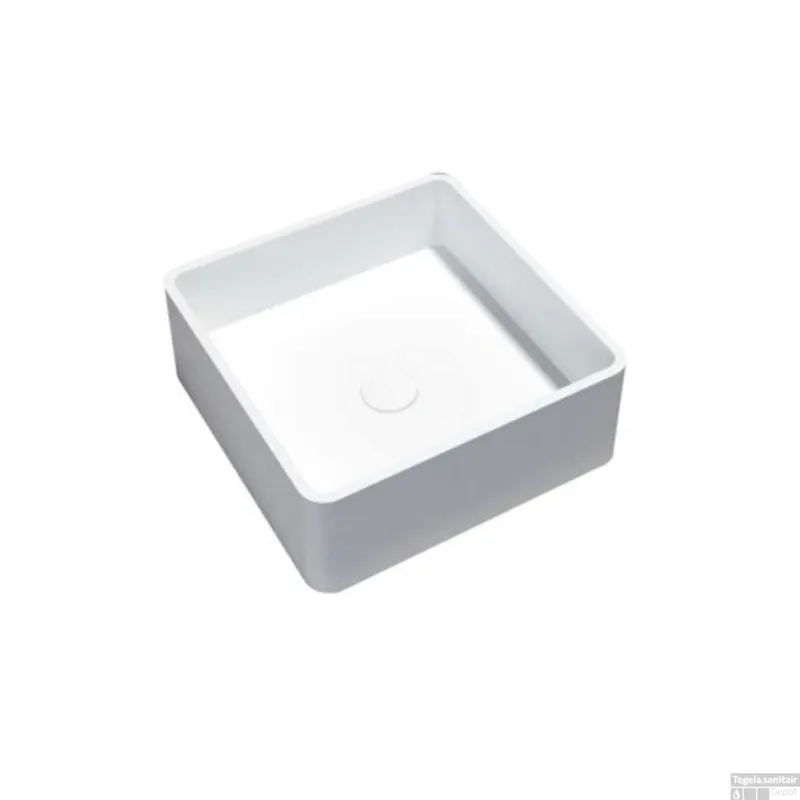 Opbouw Waskom Best Design Just Solid Surface Accia 40 cm Mat Wit Nieuw