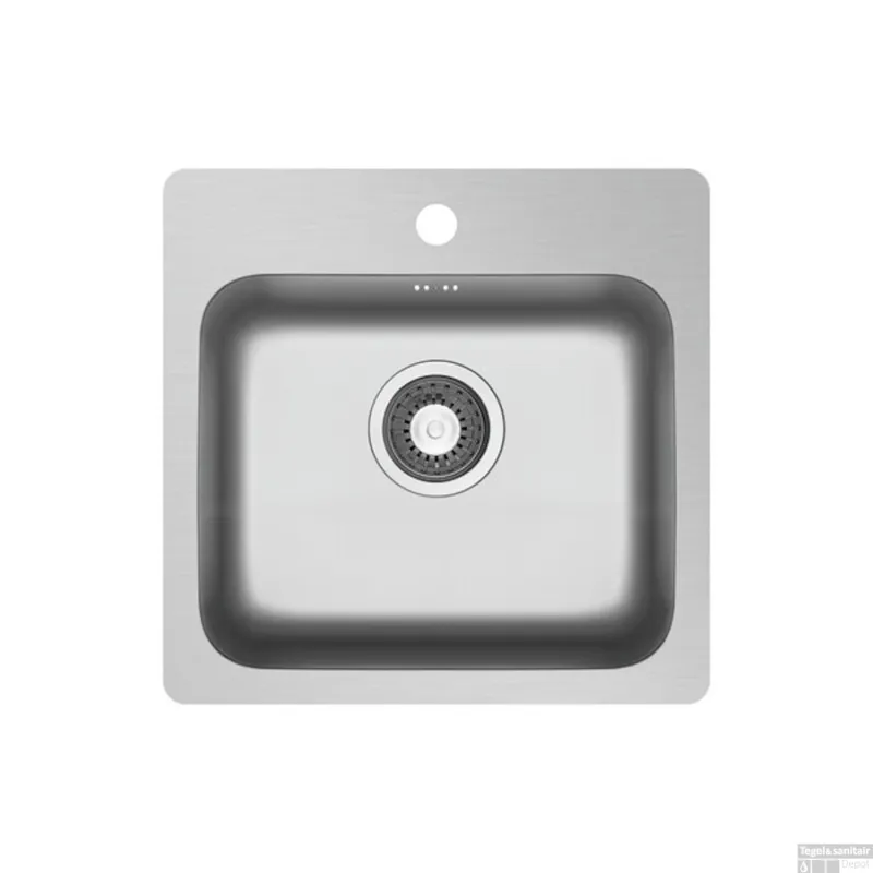 Wastafel Inbouwspoeltafel Go By Van Marcke Lia RVS 56x52CM Bestel Nu