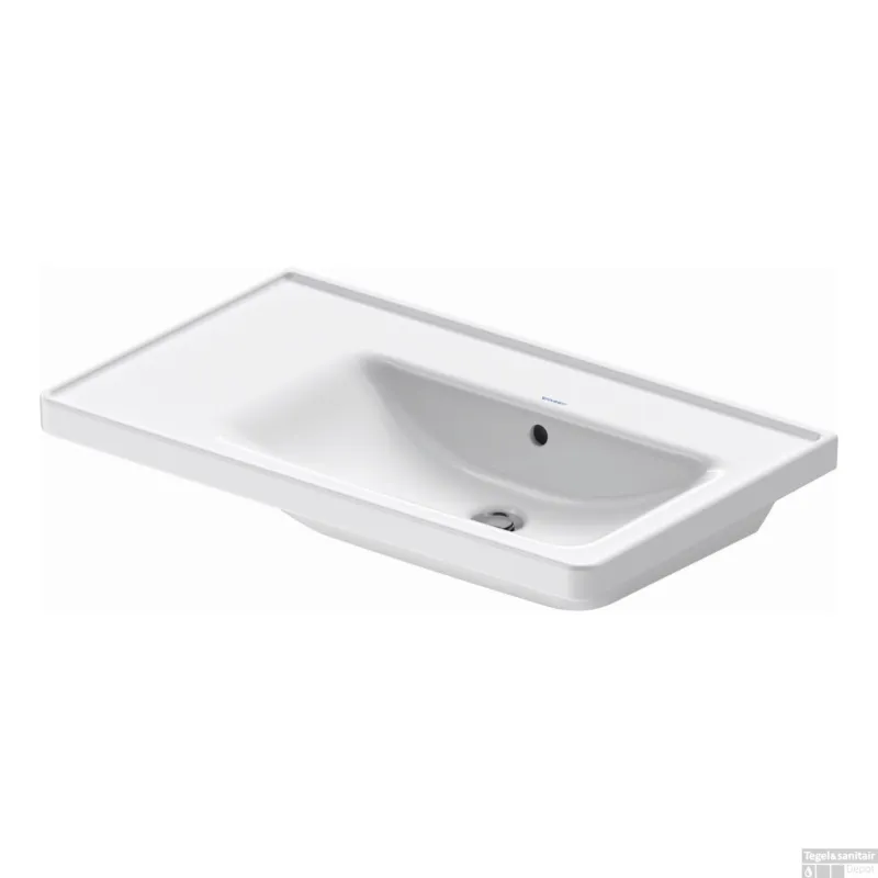 Actieprijs Wastafel Duravit D-Neo Rand Overloop Kraanvlak Zonder Kraangat 80 cm Hoogglans Wit Rechts