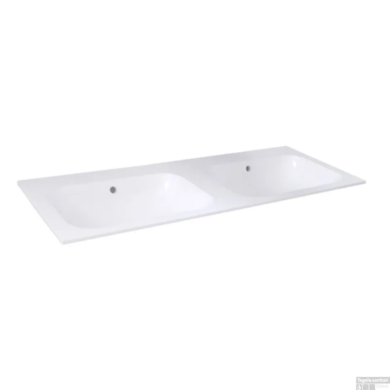 Superprijs Wastafel Best Design Bora 120x47,5x1,2 cm Polybeton Hoogglans Wit (zonder kraangaten)