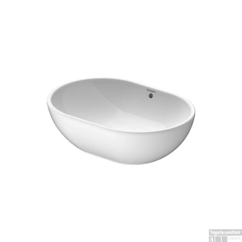 Finale Uitverkoop Duravit Foster Opzetwastafel 49.5x35x16.5 cm Ovaal Keramiek Glanzend Wit