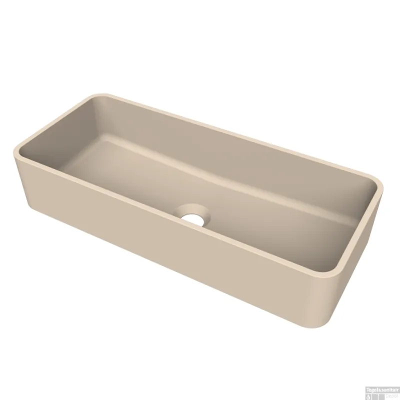 Gratis Retour Arcqua Case Opbouw Waskom Rechthoek 60x26 Mat Zand