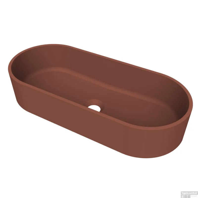 Arcqua Case Opbouw Waskom Ovaal 60x26 Mat Terracotta Snelle Levering