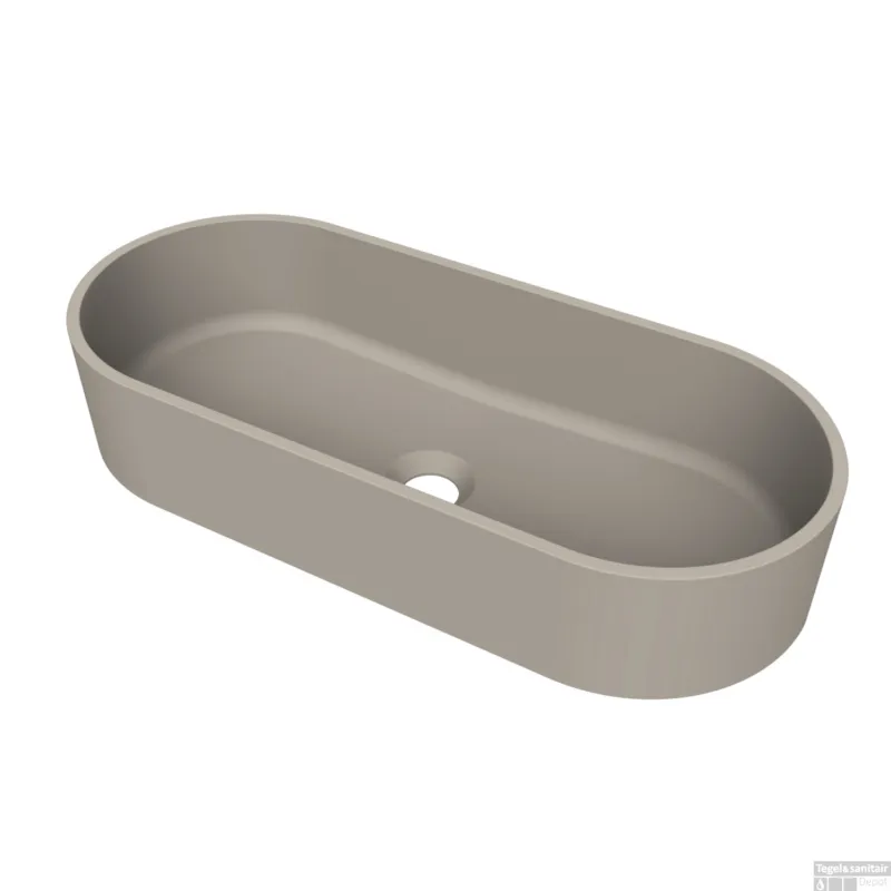 Beperkte Voorraad Arcqua Case Opbouw Waskom Ovaal 60x26 Mat Klei