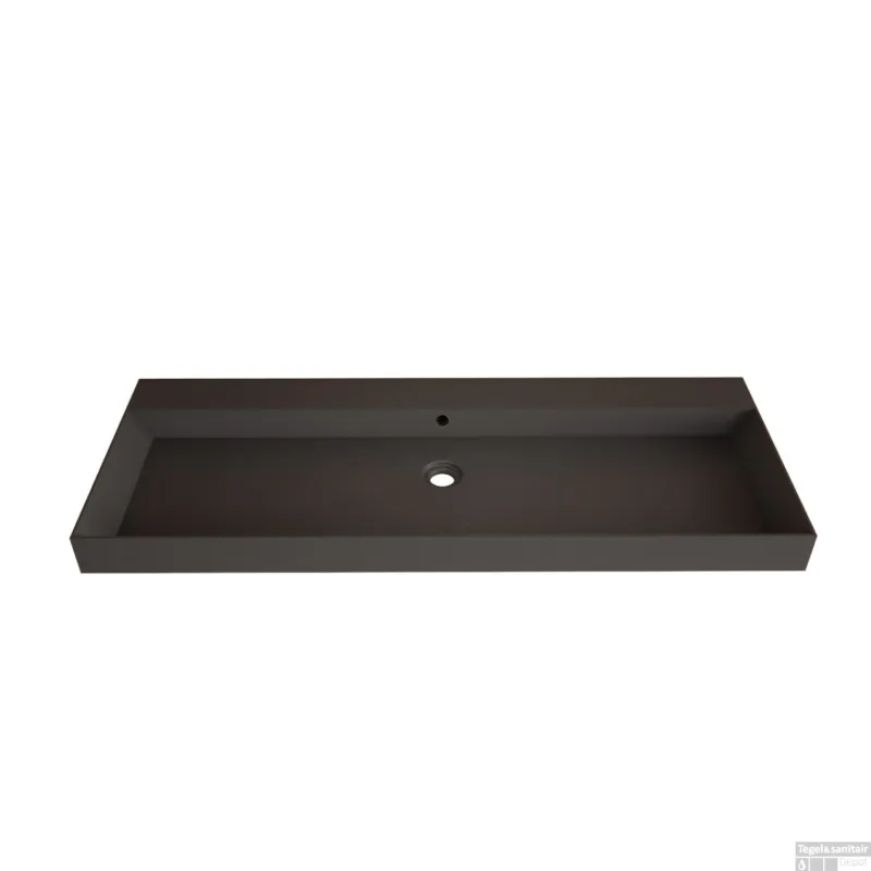Wastafel Gliss Design Lako 120 cm 2 Kraangaten Mat Zwart Lage Kosten