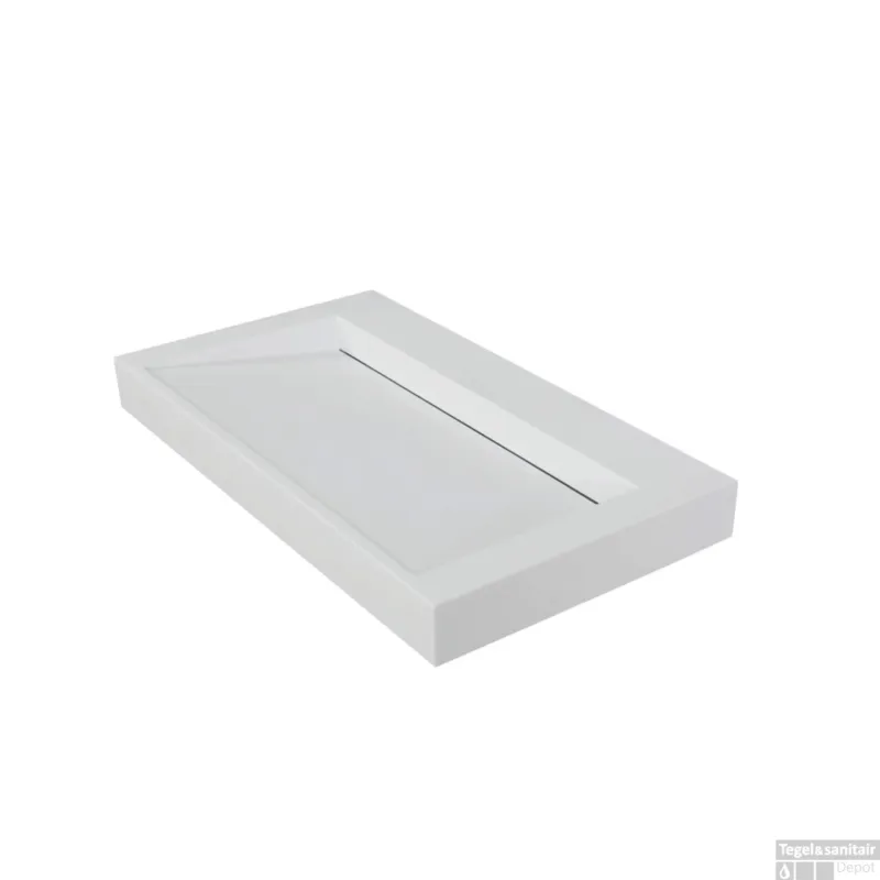 Wastafel BWS Hoya 80x45.5 cm Zonder Kraangat Mat Wit Koopje