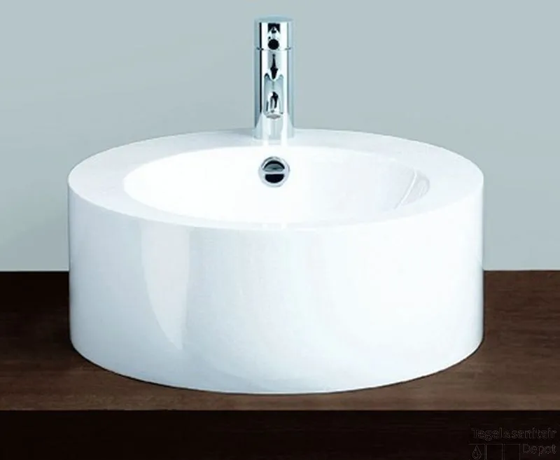 Alape Ab Serie Opzet Wastafel 45 Cm. Rond 17 Cm. Hoog Wit Snelle Levering