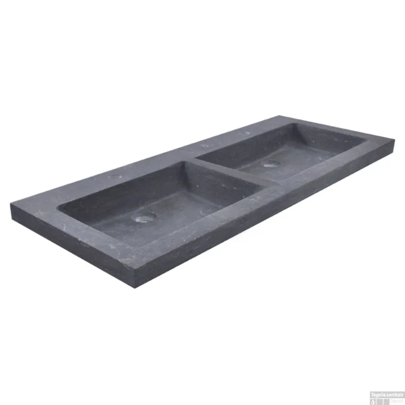 Weekendaanbieding Wastafel Hardsteen Wiesbaden Dubbel 120x46x5 cm (2 kraangaten)