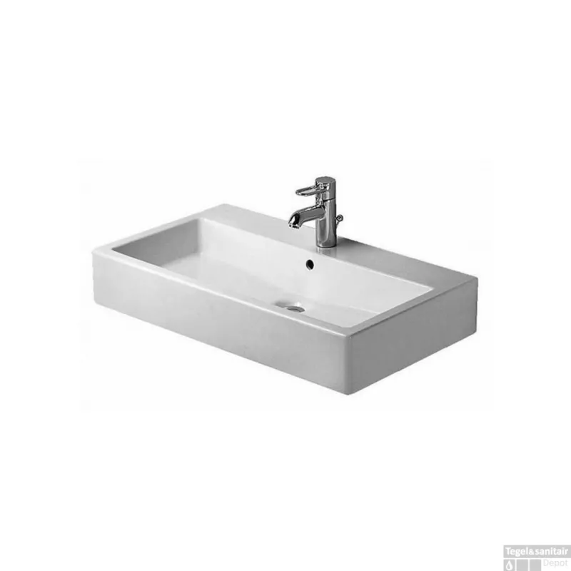 Duravit Vero Wastafel Met 1 Kraangat 80x47x17.5 cm Geslepen Keramiek Glanzend Wit Snelle Levering