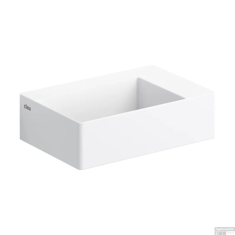 Hoge Kwaliteit Fontein Clou New Flush 2 35.5x24.5x10cm Wit Aluite (Met Voorbewerkt Kraangat)
