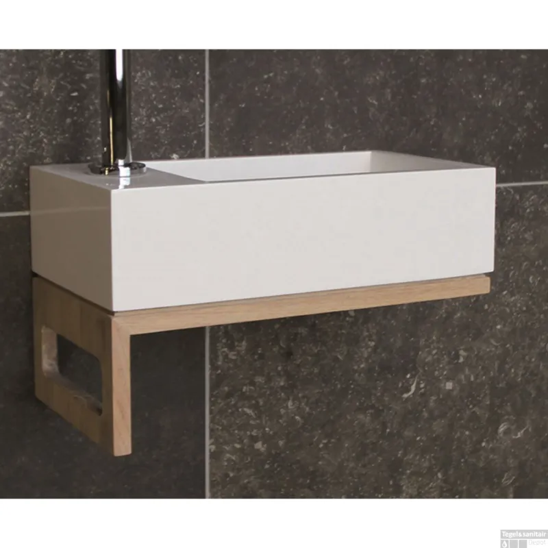 Fonteinset Luca Sanitair Iris 35x18,5x9 cm Omkeerbaar Glans Wit (zonder kraangat) Betaalbaar