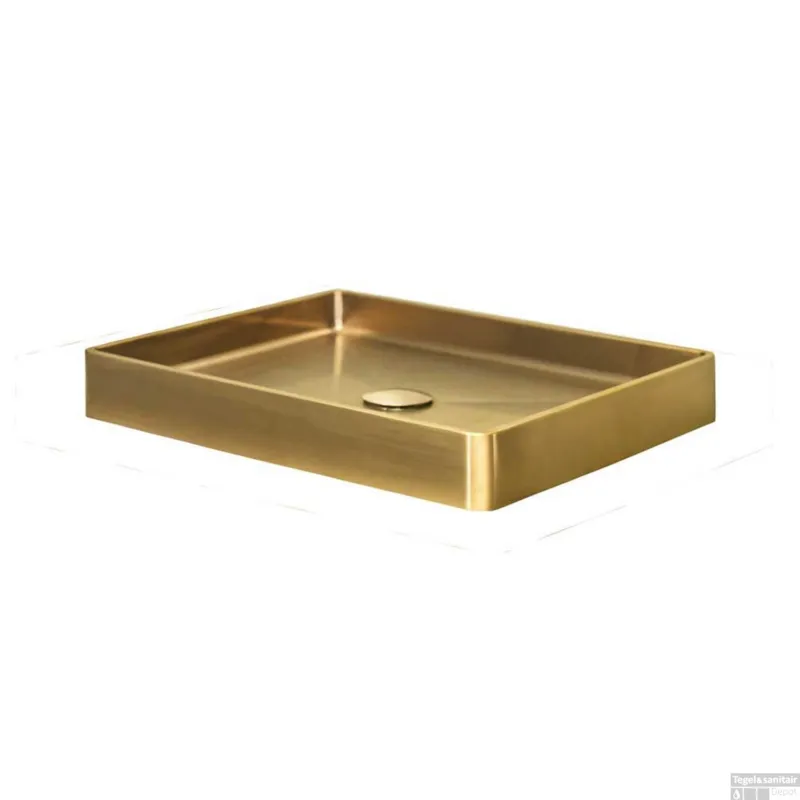 Weekendaanbieding Waskom Lanesto Vanity 47x32x8 cm Goud (excl kraan incl waste)