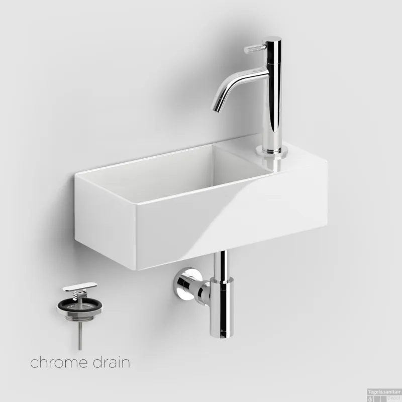 Fonteinset Clou New Flush 3 Incl. Toebehoren 10x35 Cm Glanzend Wit Must-Have