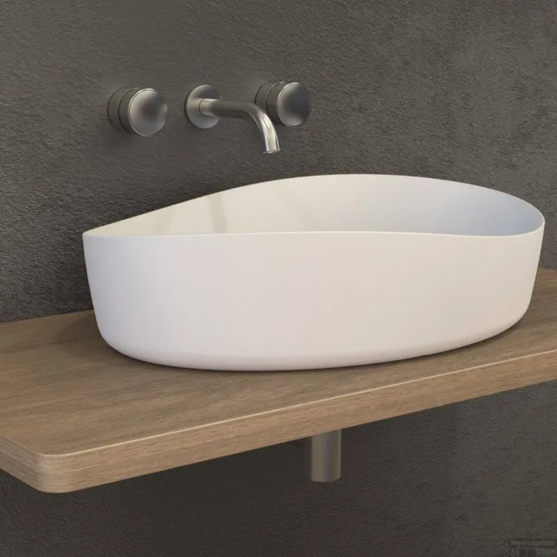 Dagaanbieding Opbouwwastafel Ideavit Solidharmony 60x44x15.5 cm Solid Surface Mat Wit