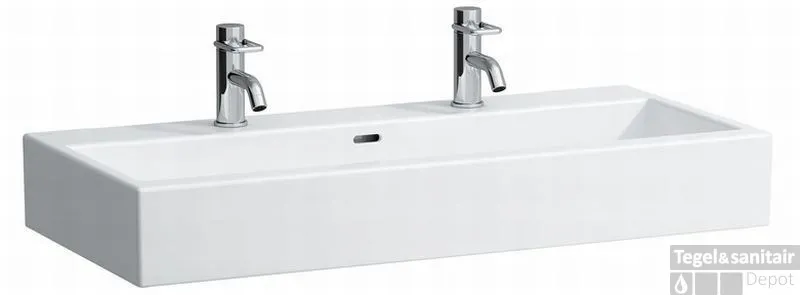 Laufen Living City Wastafel 100x46 Cm. Met 2 Kraangaten Wit Express Levering