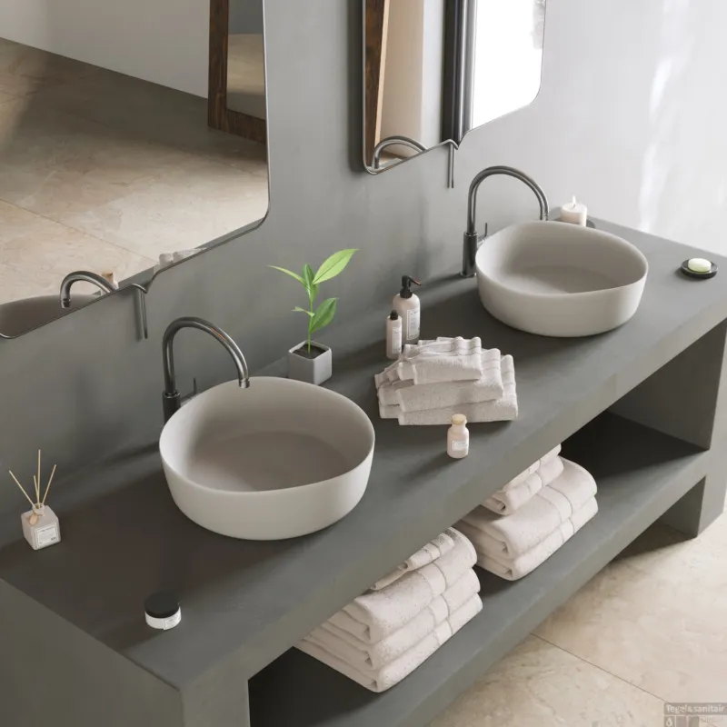 Weekendaanbieding Opbouwwastafel Ideavit Solidharmony 40x13 cm Solid Surface Mat Wit