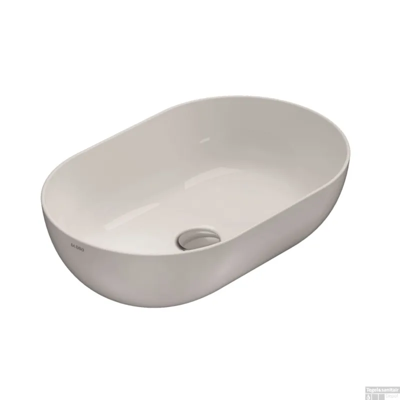 Actieprijs Waskom Luca Sanitair Blobo 54x37x16cm Opzet Wastafel (Zonder kraangat) Wit