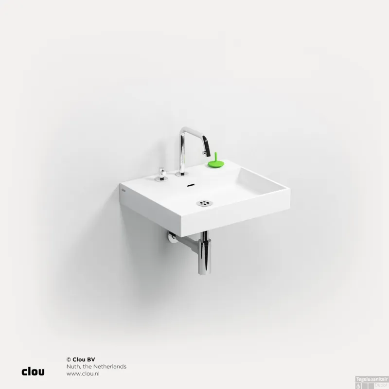 Uitverkoop Wastafel Clou Wash Me 50x42x8 cm Solid Surface Mat Wit