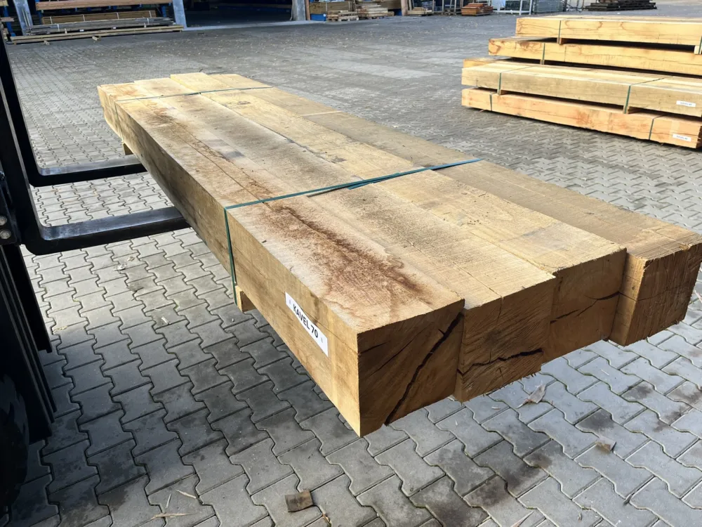 Bundel 70 - Eiken Balken 200x200x3000 mm - kavel 70 Beperkte Voorraad
