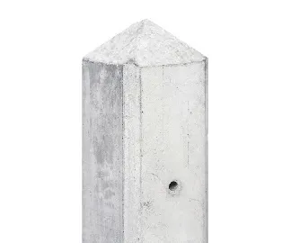 Betonpaal hout beton schutting wit / grijs diamantkop extra hoog - MAAS - 308 cm |Eindpaal Snelle Levering