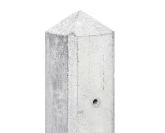 Betonpaal hout beton schutting wit / grijs diamantkop extra hoog - MAAS - Bevestigingsset geel verzinkt tbv 10x10cm betonpaal Betrouwbaar