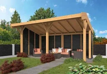 Finale Uitverkoop DH Z Kapschuur Goor B600xD390xH312cm - Dakshingles recht Zwart 36m²