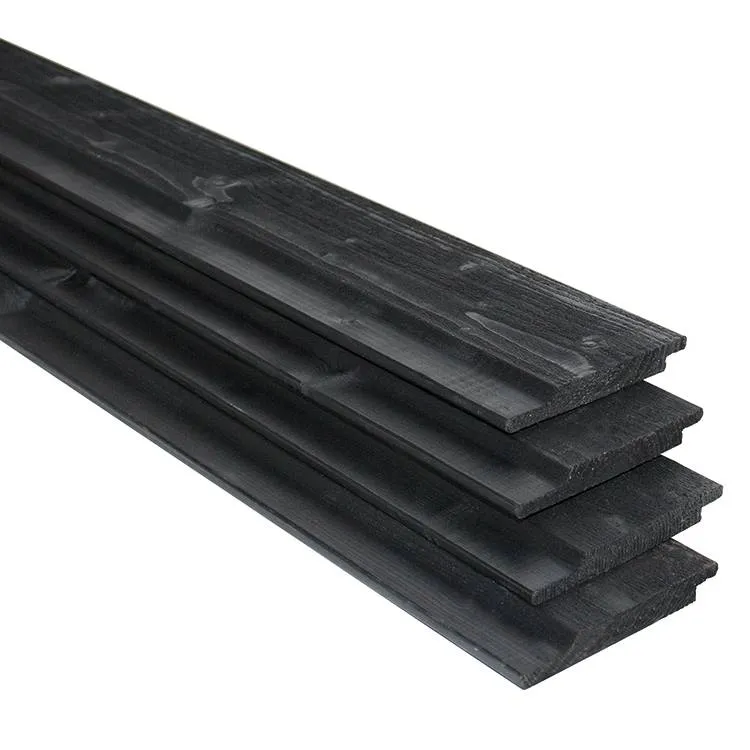 Noord-Zweeds Vuren Halfhouts Rabat 19 x 145mm (1.9 x 14.5 cm) Zwart gespoten - Vuren Halfhouts Rabat 1.9x14.5x300cm Koop Online