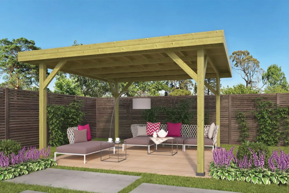 Prieel Modern Groot met Plat Dak - Prieel Modern Groot Snelle Levering