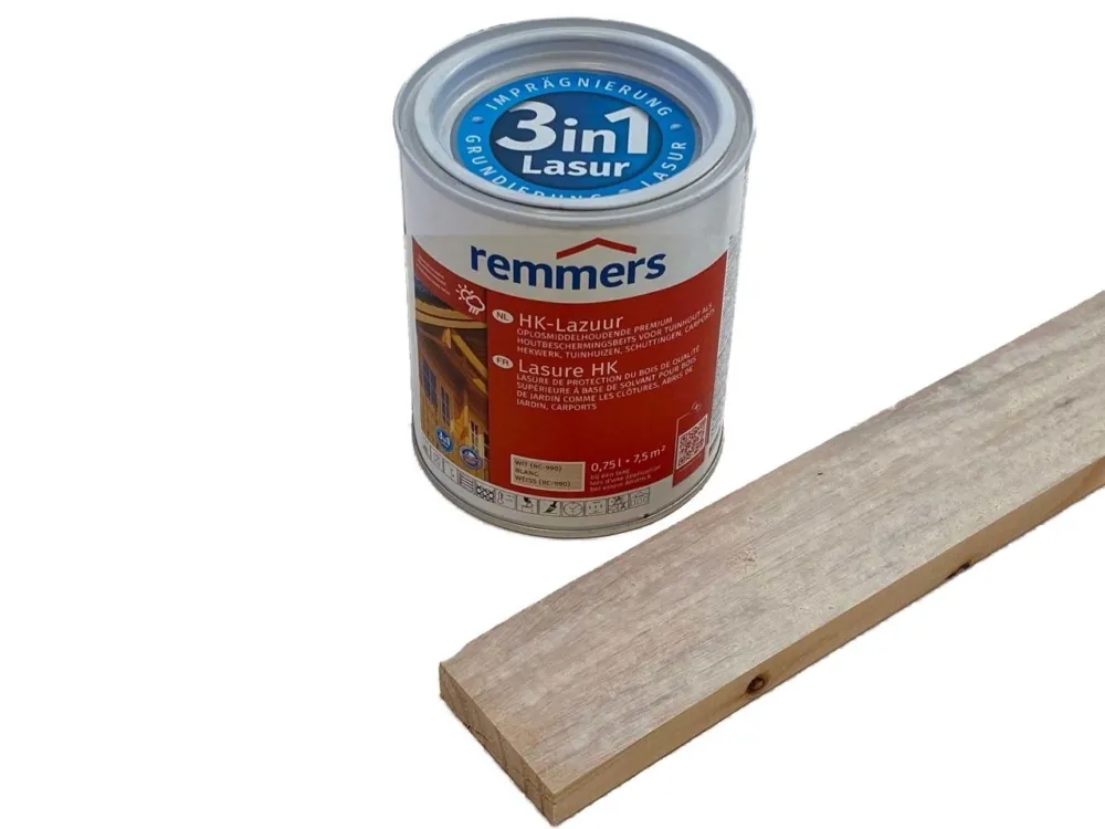 Remmers HK lazuur beits Wit Transparant 0,75 of 2,5L - Remmers HK lazuur0.75 liter Snelle Levering
