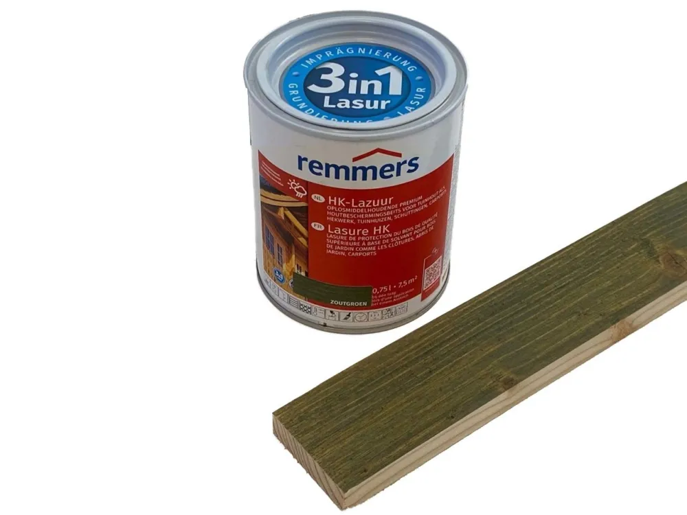 Aanbieding Remmers HK lazuur beits Zoutgroen 0,75 of 2,5L - Remmers HK lazuur0.75 liter