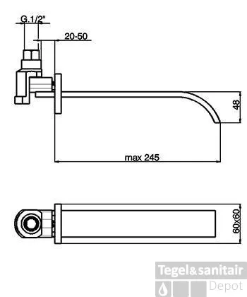 Snelle Levering OUTLET Cisal Wave Baduitloop chroom WA00024021