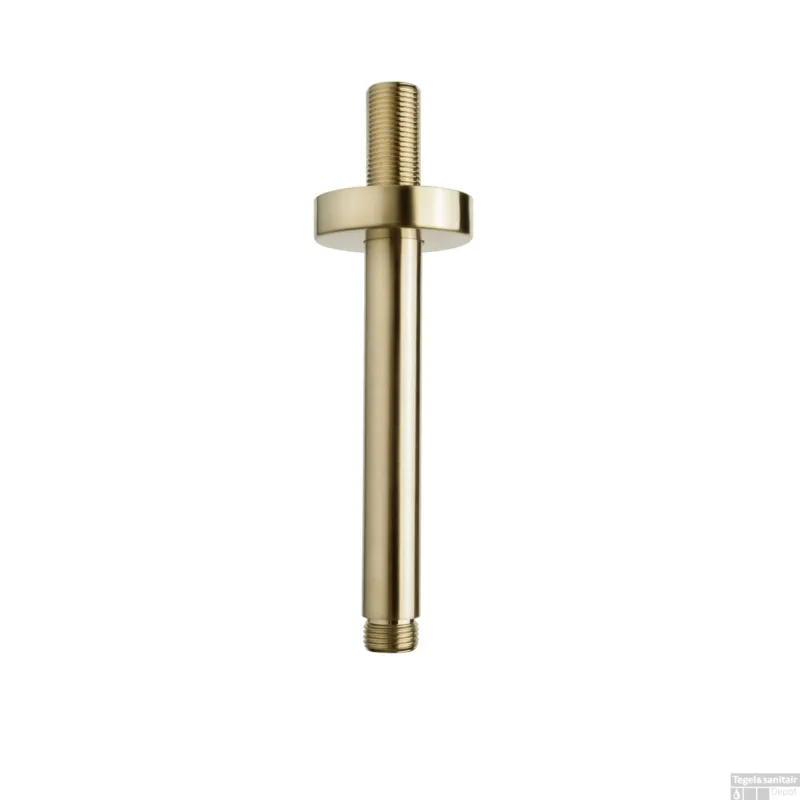 Luxe Douche-Arm Wiesbaden Rond Plafondbevestiging 15 cm Geborsteld Messing Goud Aanbieding
