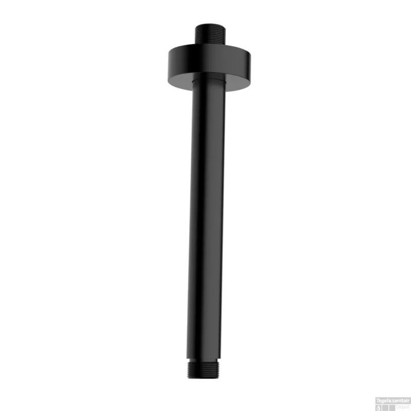 BWS Douchearm Luxe Rond Plafondbevestiging 20cm Mat Zwart Laatste Versie