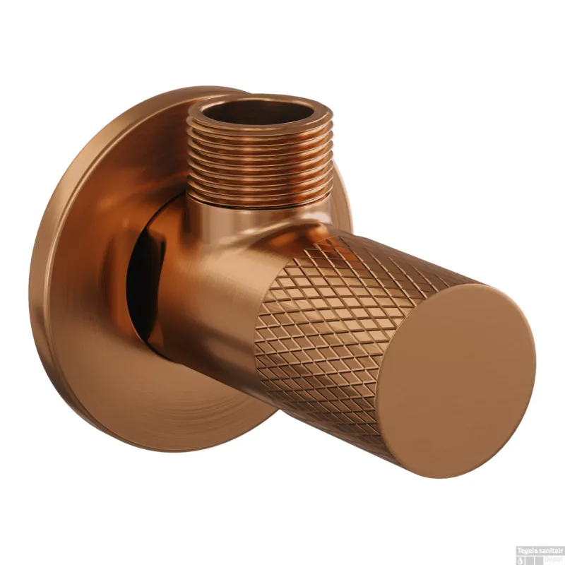 Hoekstopkraan Brauer Copper Carving Edition Compleet Met Slang Koper Geborsteld PVD Direct Verzonden
