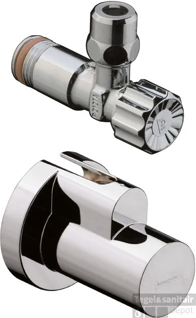 Laatste Versie Hansgrohe hoekstopkraan met G 3/8 aansluiting, Brushed Black Chrome