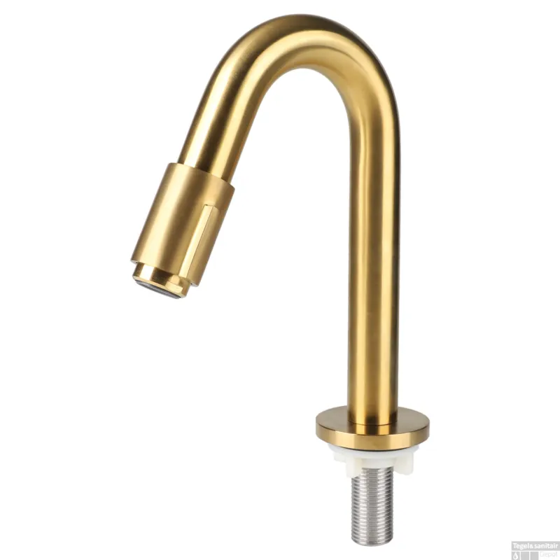 Lage Prijs Koudwaterkraan Differnz Bow 19 cm Mat Goud