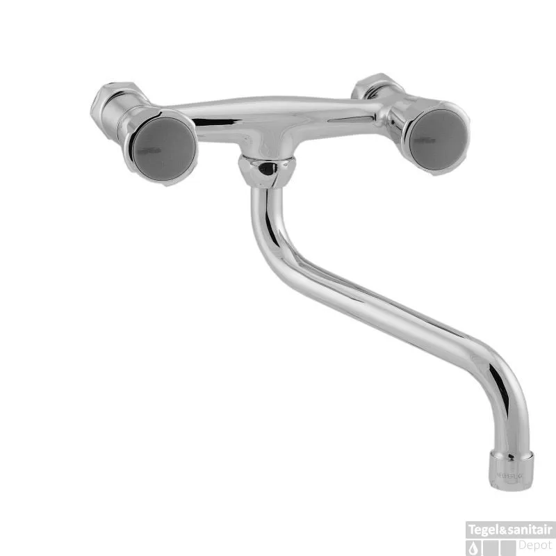 Venlo Nimbus Ii Messing Eco Keukenkraan Wandmodel Met Draaibare Onderuitloop Chroom Direct Beschikbaar